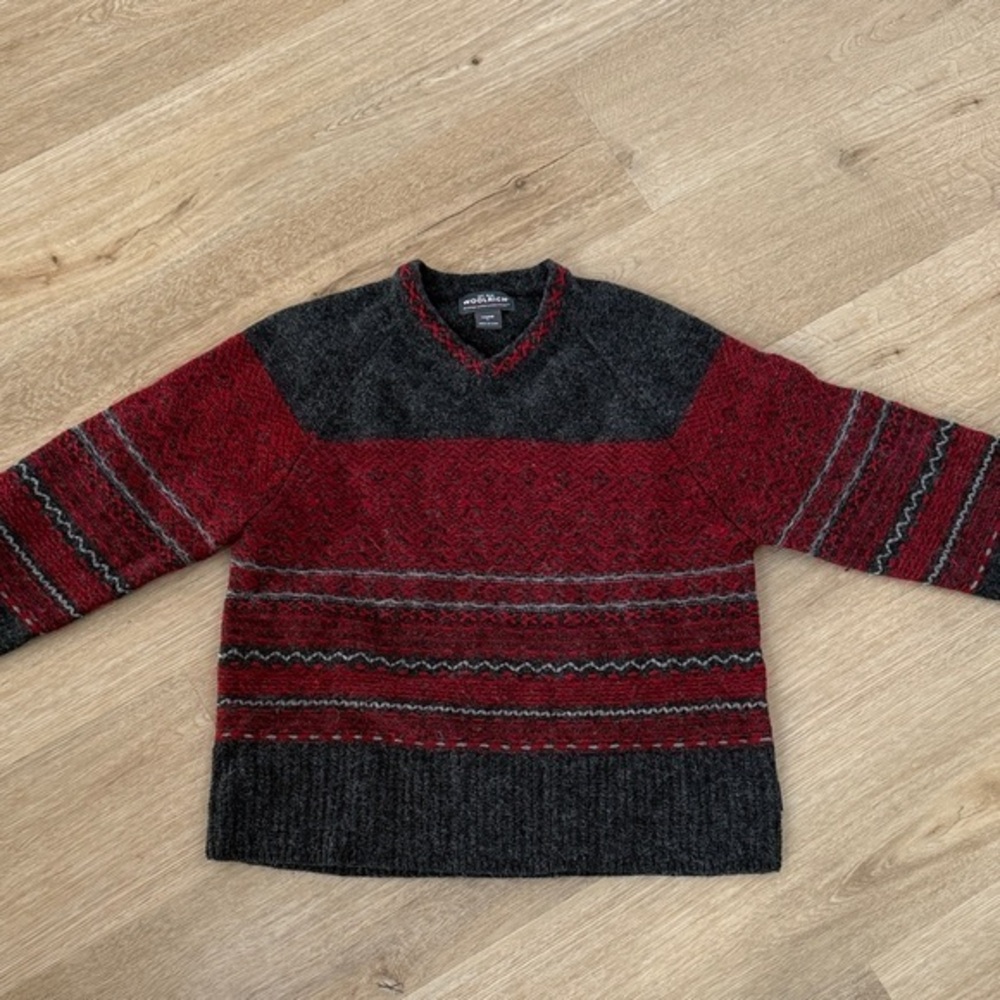 Woolrich Sweater Rd Wool Stripe Nordic Heathered